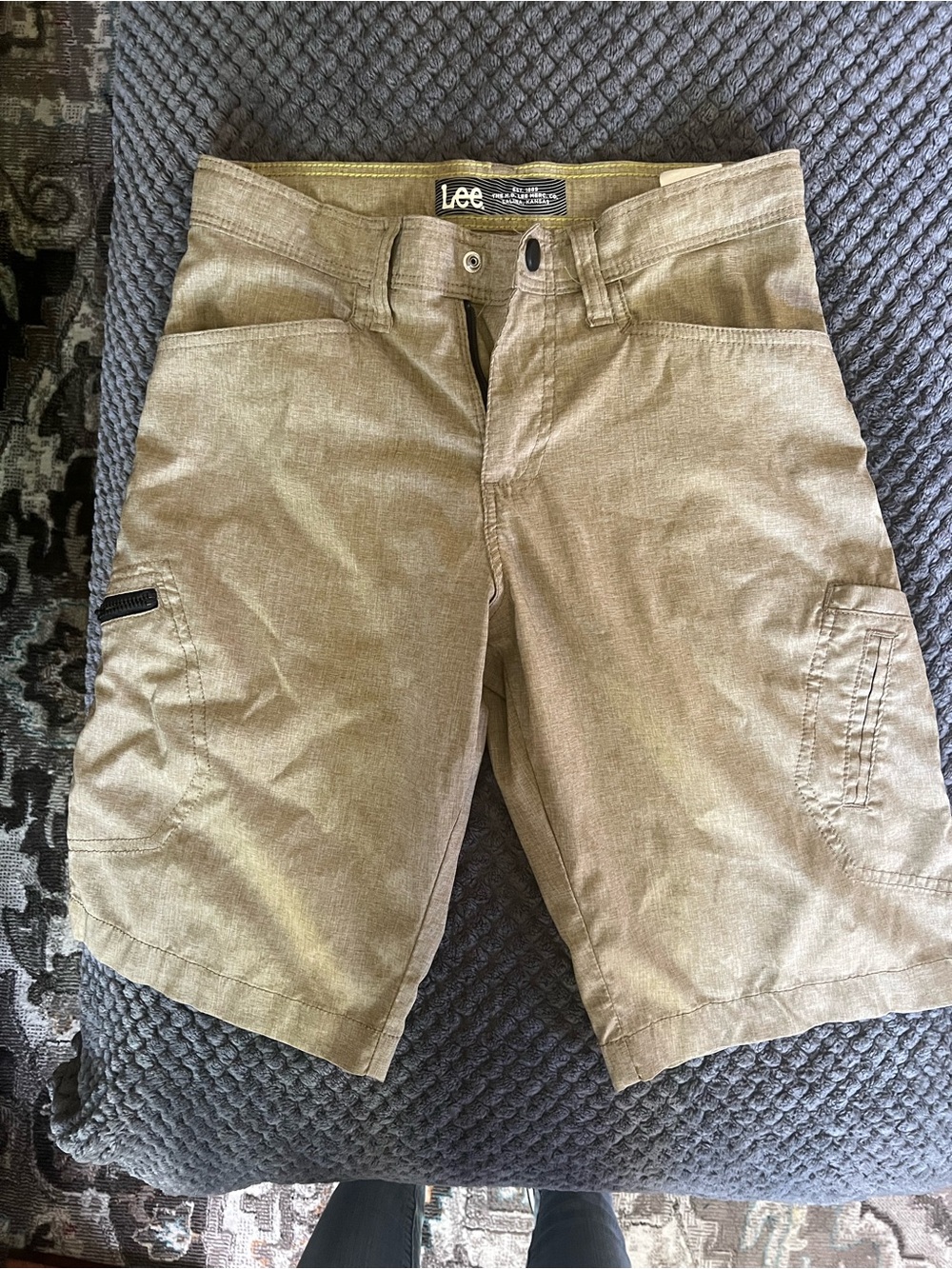 Lot of 2 - Lee Boys Cargo Shorts (Light Tan & Gray)